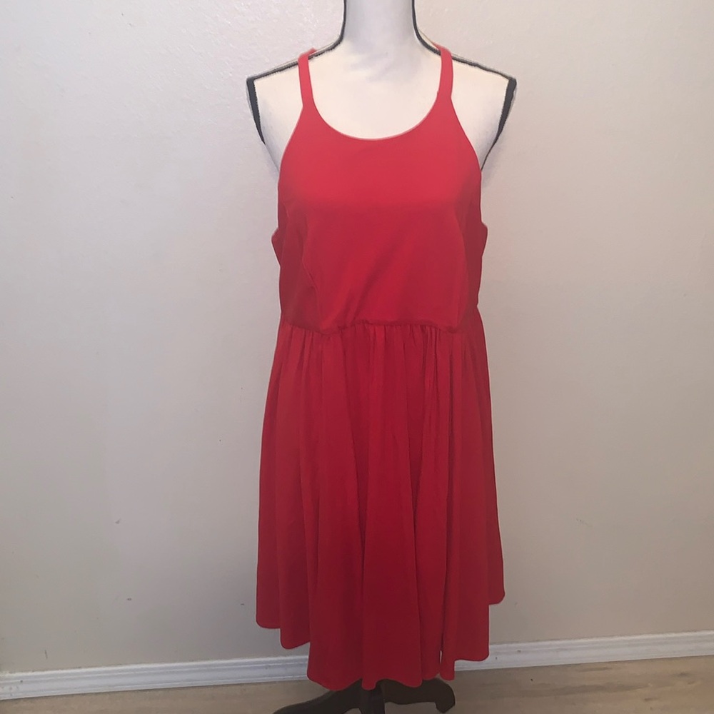 Torrid Red peplum swing midi summer dress